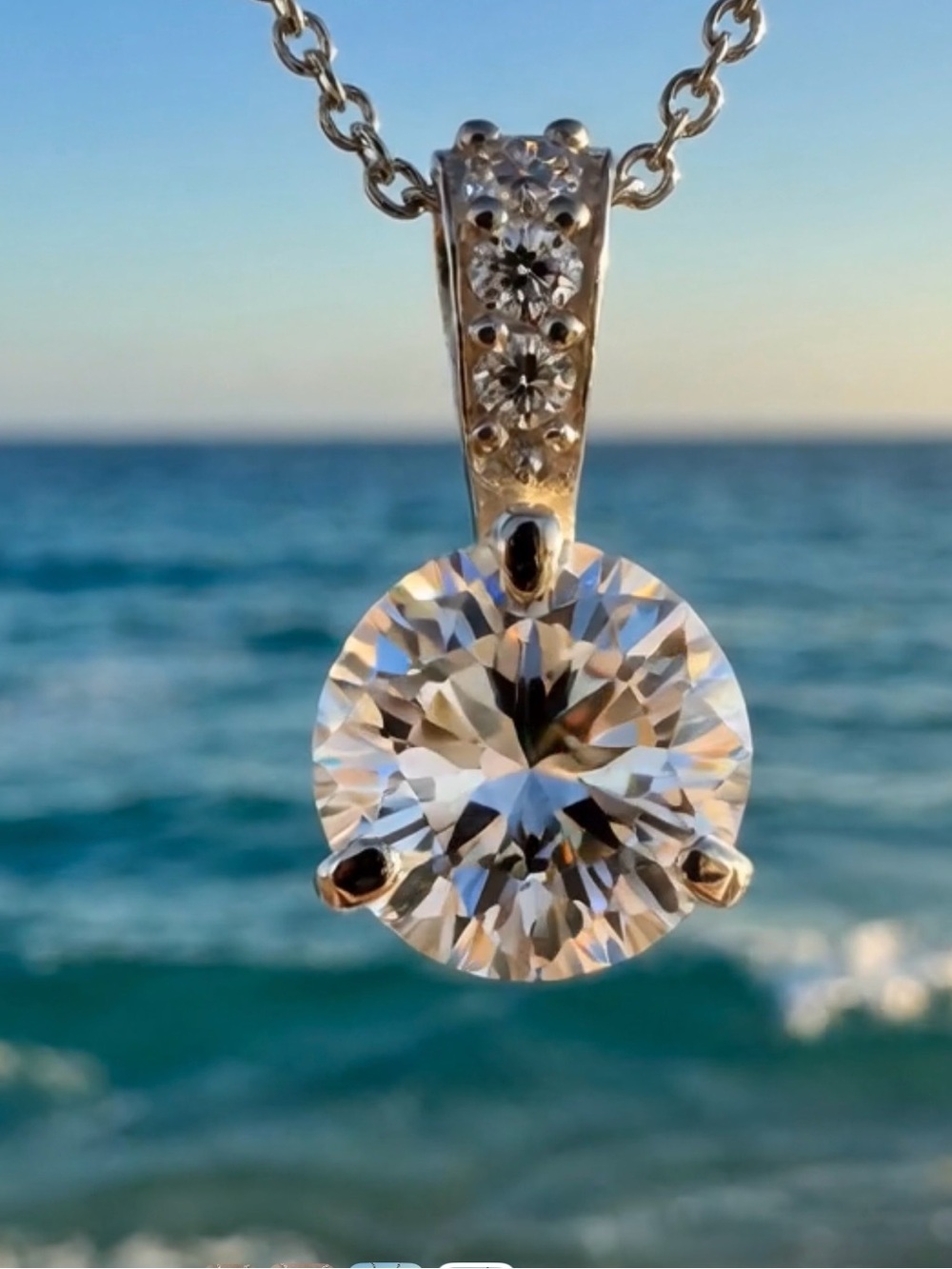 Elegant 2.5 Ct. Certified Diamond in Sterling Silver Pendant Necklace